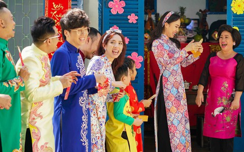Thu Trang, Tiến Luật khoe giọng trong 'Tết đến rồi, về nhà thôi'