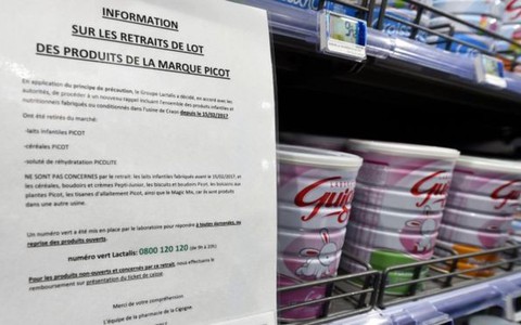 Sữa nhiễm khuẩn salmonella của Pháp ảnh hưởng đến 83 quốc gia
