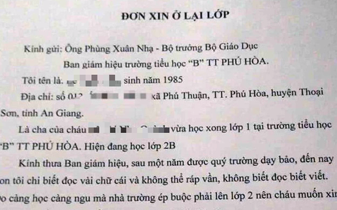 Cha xin cho con ở lại lớp 1 vì 'càng học càng ngu'