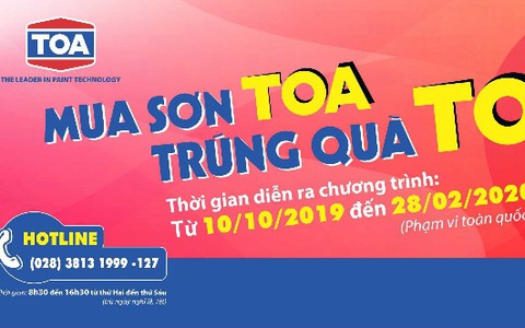 Sơn TOA trao thưởng xe mô tô cho khách hàng trúng thưởng