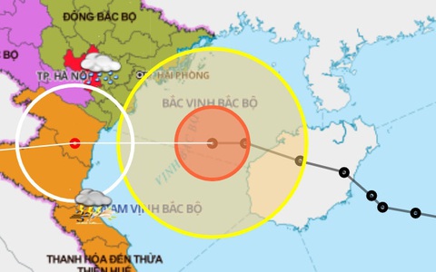 Sáng nay tâm bão số 7 ngay trên vịnh Bắc Bộ, sóng lớn, nước dâng