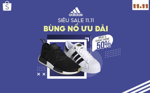 Adidas tiếp tục chuỗi ưu đãi: mua 3 giảm thêm 50%