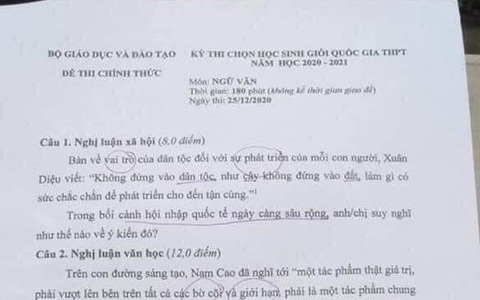 Đề thi học sinh giỏi văn quốc gia: Giáo viên có ý kiến trái chiều