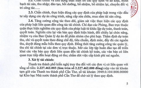 Cần Thơ: Quận Thốt Nốt bị truy thu hơn 2,2 tỉ chi sai