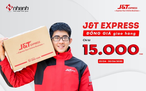 J&T Express đồng giá giao hàng chỉ từ 15.000đ cho khách hàng trên Nhanh.vn