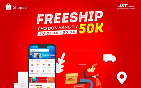 J&T Express khuyến mãi đồng giá giao hàng tháng 4 trên Shopee
