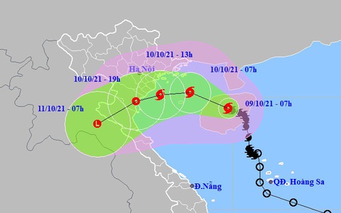 Bão số 7 tăng tốc, áp sát Đồng bằng Bắc Bộ và Bắc Trung Bộ