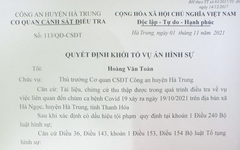 Khởi tố vụ án liên quan người từ vùng dịch về không khai báo, làm lây lan dịch
