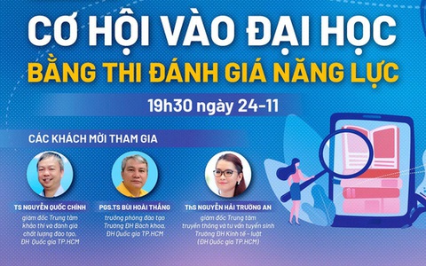 Trực tiếp: Tư vấn ‘Cơ hội vào đại học bằng thi đánh giá năng lực’