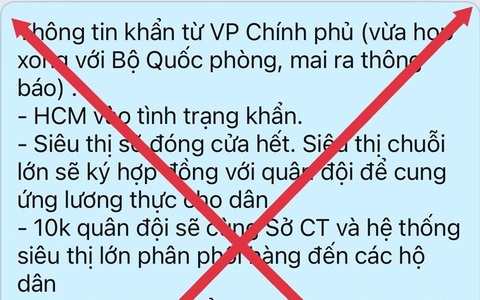 'TP.HCM vào tình trạng khẩn' là thông tin bịa đặt