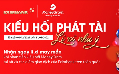 Eximbank triển khai chương trình khuyến mãi “Kiều hối phát tài – Lì xì như ý”