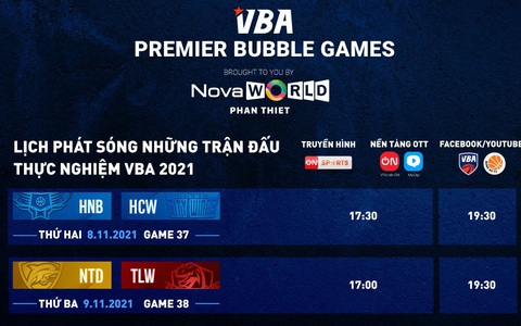 Lịch phát sóng tuần thứ 6 VBA Premier Bubble Games