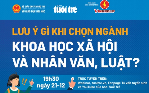19h30 tối nay 21-12, tư vấn trực tuyến nhóm ngành khoa học xã hội và nhân văn, luật