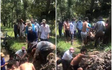 Phát hiện thi thể trong ống cống nước của vườn sầu riêng