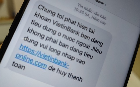 Lại rộ tin nhắn mạo danh ngân hàng lừa người dùng