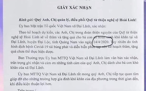 Địa phương nơi Hoài Linh dự tính làm từ thiện nói ‘cập rập quá nên nhầm lẫn thời gian’