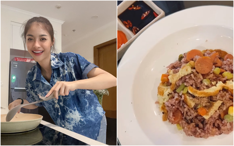 Cơm ngũ sắc của á hậu Kiều Loan: Công thức là lục tủ lạnh có gì phù hợp cho luôn vào!