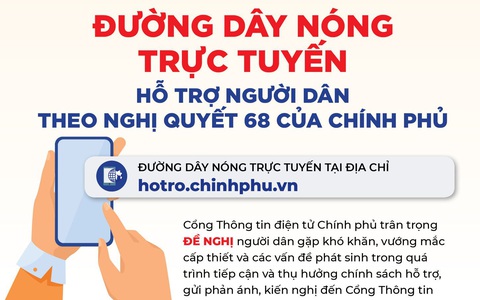 Công bố đường dây nóng trực tuyến hỗ trợ người dân theo nghị quyết 68 của Chính phủ