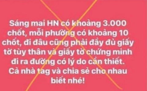 Đăng tin 'tào lao' nói 'Hà Nội có khoảng 3.000 chốt', nhận phạt 12,5 triệu đồng