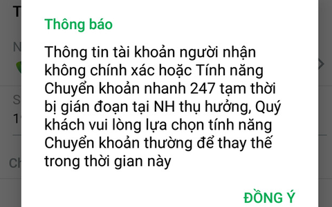 Chuyển tiền Internet banking vẫn tắc nghẽn nhiều giờ liên lục