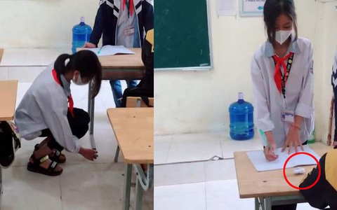 Sao đỏ kiểm tra vệ sinh lớp kỹ đến nỗi tìm thấy cả rác trong chân bàn