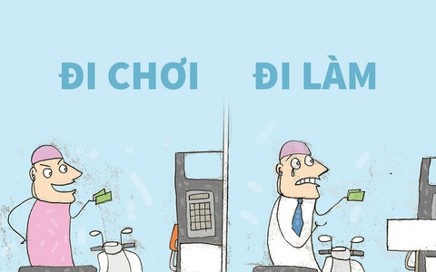Mua xăng lúc đi chơi và lúc đi làm