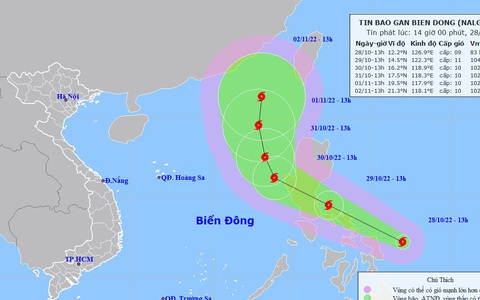 Bão Nalgae đang hướng vào Biển Đông