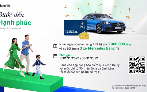 Manulife Việt Nam triển khai chương trình khuyến mại ‘Bước đến Hạnh phúc’