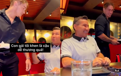 Cô gái chui xuống gầm bàn khi được bố 'tìm giúp bạn trai'