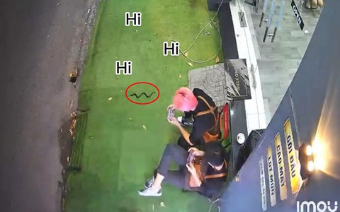 Mải chơi game, hai chàng trai hú hồn khi rắn bò dưới chân