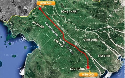 Cần 44.300 tỉ đồng làm cao tốc Châu Đốc - Cần Thơ - Sóc Trăng