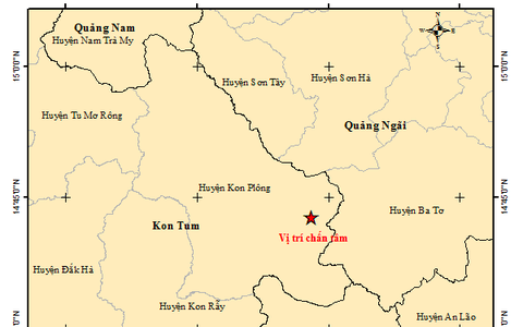 Kon Tum lại xảy ra động đất 4,5 độ Richter, gây rung lắc mạnh
