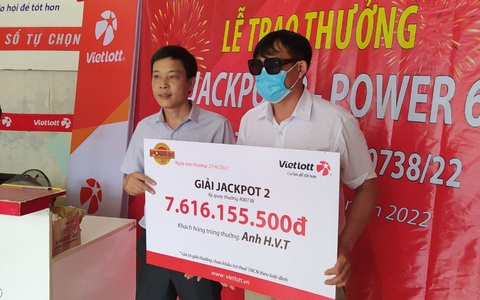 Một người làm nghề tự do trúng Vietlott hơn 7,6 tỉ đồng