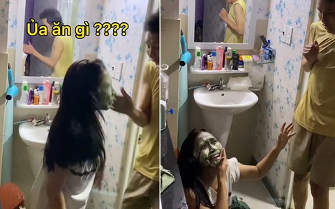 Cô gái đắp mặt nạ nổi đóa vì bị bạn tát