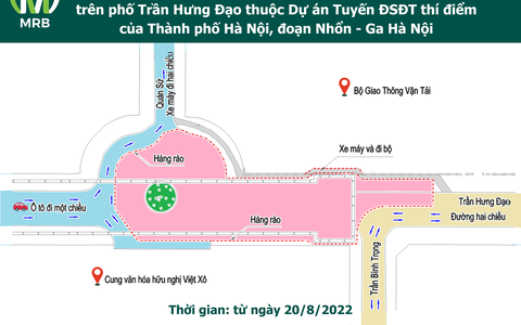 Tổ chức lại giao thông, chắn đường nhiều tuyến phố để thi công dự án metro Nhổn - ga Hà Nội