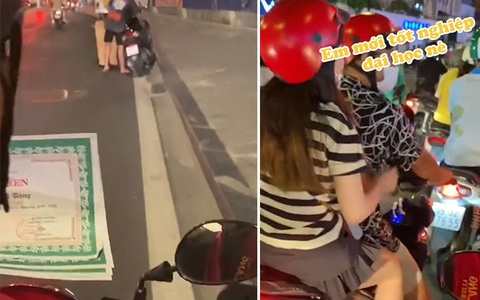 Thanh niên chạy xe máy khắp phố khoe mới tốt nghiệp đại học