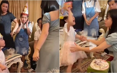 Bé 5 tuổi khóc như mưa vì bị khách ngồi lên bánh sinh nhật