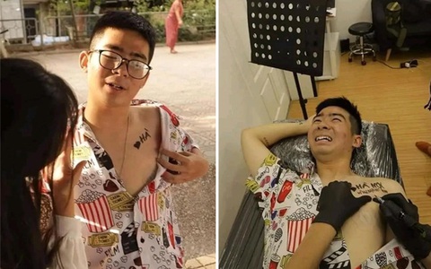 Ảnh vui 25-8: Giới trẻ yêu nhau, thợ xăm... mệt!