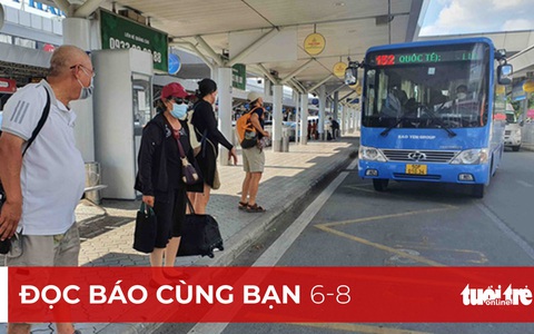 'Đỏ mắt' tìm xe buýt ở sân bay Tân Sơn nhất
