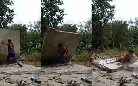 Chàng trai hú hồn khi luyện 'Giáng long thập bát chưởng'