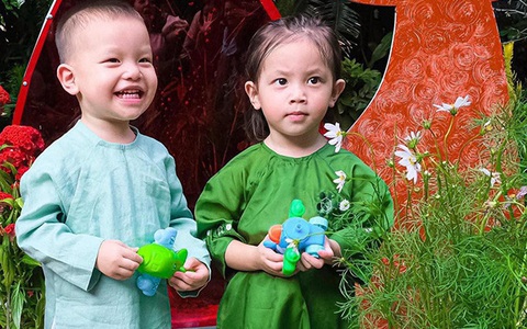 Ảnh vui sao Việt 17-1: Hai con nhà Hồ Ngọc Hà diện áo dài du xuân