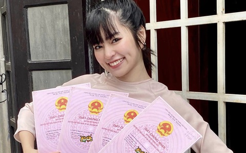Không được lì xì nữa, Khánh Vân 'khoe' luôn 4 cái sổ hồng