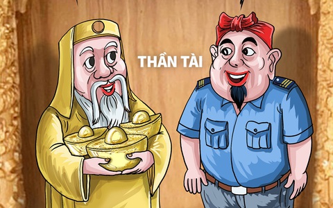 Ông Địa lên đồ trong ngày vía Thần Tài