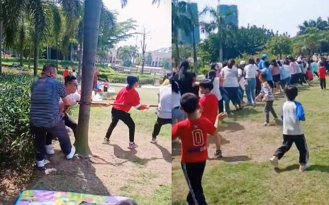 Cười sảng với màn kéo co ăn gian