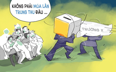 Màn múa lân đầu năm học khiến phụ huynh hết hồn