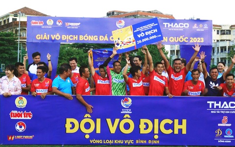 Công đoàn Tổng công ty cấp nước Sài Gòn lên ngôi vô địch tại Giải bóng đá công nhân toàn quốc khu vực Bình Định