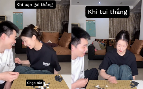 Anh chồng khóc thét khi chơi cờ vây với vợ