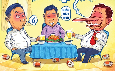 'Quan' mọc mũi Pinocchio vì đi nhậu