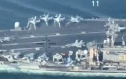 Iran công bố video máy bay không người lái theo dõi tàu sân bay Mỹ