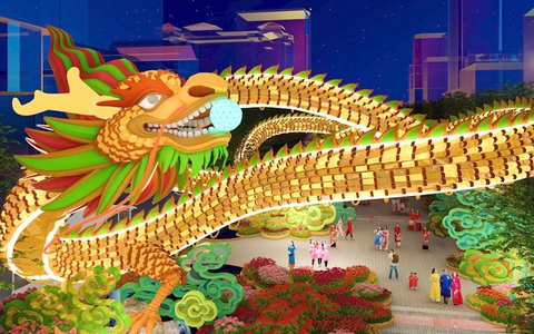 Hé lộ phác thảo rồng dài 100m ở đường hoa Nguyễn Huệ Tết Giáp Thìn 2024, hứa hẹn ấn tượng